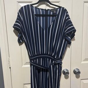 Jessica Howard Navy and White Striped Jumpsuit
